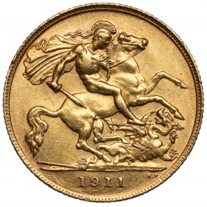 England, George V, 1/2 sovereign 1911