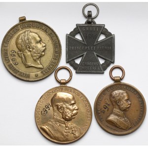Austro-Węgry, zestaw medali i odznaczeń (4szt)