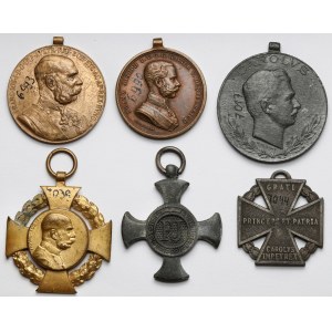Austro-Węgry, zestaw medali i odznaczeń (6szt)