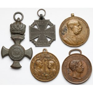 Austro-Węgry, zestaw medali i odznaczeń (5szt)