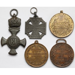 Austro-Węgry, zestaw medali i odznaczeń (5szt)