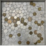 Satz kleiner ausländischer Münzen, hauptsächlich Deutschland