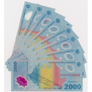 Rumänien, 2.000 Lei 1999 - D - Polymere (8 St.)