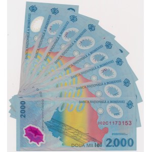 Rumänien, 2.000 Lei 1999 - C - Polymere (8 St.)