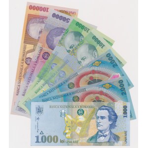 Romania, 1.000 - 100.000 Lei 1998-2001 (6pcs)