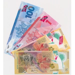 Trinidad und Tabago, 1 -100 Dollars 2014-2022 - Polymere (4pc)