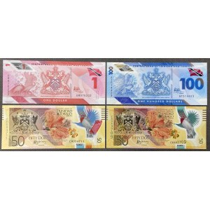 Trinidad & Tobago, 1 -100 Dolars 2014-2022 - Polymers (4pcs)