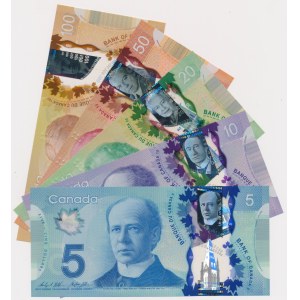 Kanada, 5 - 100 Dollars 2011-2013 - polimery (5szt)