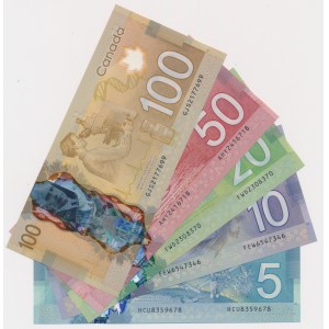 Kanada, 5 - 100 Dollars 2011-2013 - polimery (5szt)