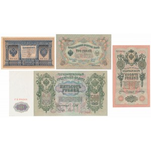 Russia, 1 - 500 Rubles 1898-1912 (4pcs)