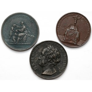 Deutschland, Medaillensatz aus Gusseisen (3 Stück)