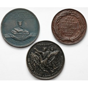 Deutschland, Medaillensatz aus Gusseisen (3 Stück)
