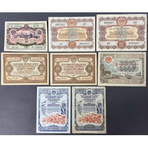 Russland - UdSSR, 1940-1956 Kriegsanleihen-Set (8tlg.)