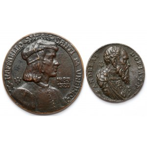 Italien, Medaillensatz aus Guss (2 Stück)