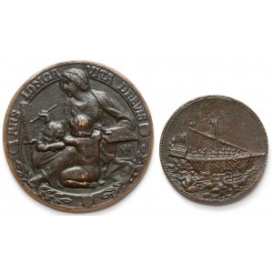 Italien, Medaillensatz aus Guss (2 Stück)