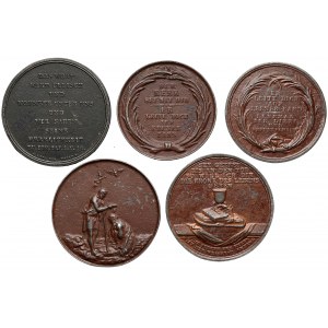 Niemcy, Medale chrzcielne - odlewy w żeliwie, zestaw (5szt)