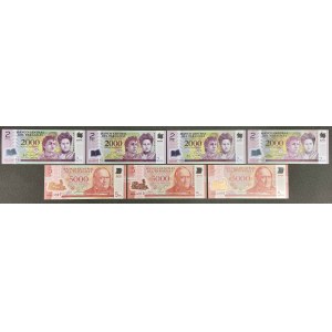 Paraguay, 2.000 & 5.000 Guaranies 2008-2017 - polymers (7pcs)