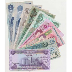 Irak, zestaw banknotów MIX (9szt)