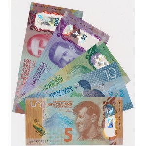 Nowa Zelandia, 5 - 100 Dollars (2016) - polimery (5szt)