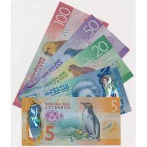 Nowa Zelandia, 5 - 100 Dollars (2016) - polimery (5szt)