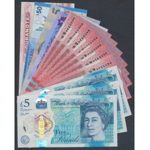 Set of world polymers banknotes (14pcs)