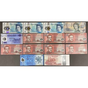 Set of world polymers banknotes (14pcs)