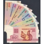 Bielarus, 50 Kopeks - 100 Rubles 1992 (8pcs)
