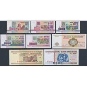 Białoruś, 200 - 100.000 Rubli 1992-1998 (8szt)