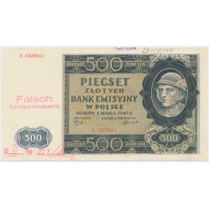 500 złotych 1940 - fałszerstwo londyńskie