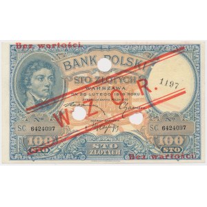 100 Zloty 1919 - MODELL - Tiefdruck, mit Perforation