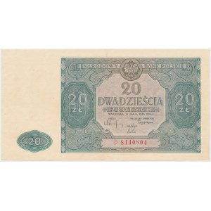 20 zloty 1946 - D - capital letter