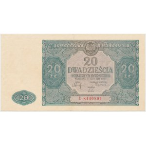 20 złotych 1946 - D - duża litera