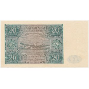 20 zloty 1946 - D - capital letter