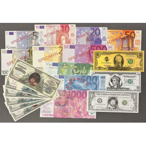 Zestaw banknotów fantazyjnych (19szt)