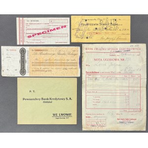 Miscellaneous checks, including Specimen and company prints (5pc)