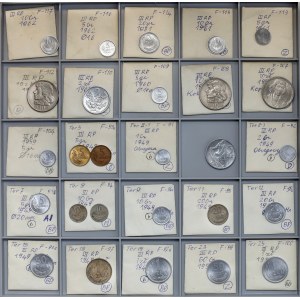 Tray of PRL coins - mint 1 zl 1957 and others from 1957, 1949, etc.