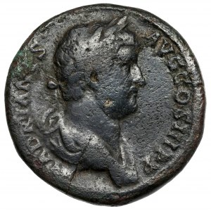 Hadrian (117-138 n.e.) Sesterc, Rzym - RESTITVTORI GALLIAE - rzadki