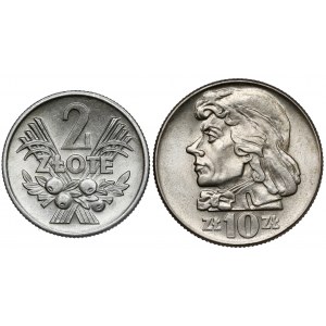 2 i 10 złotych 1959 - Jagody i Kościuszko (2szt) - rzadkie