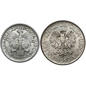 2 i 10 złotych 1959 - Jagody i Kościuszko (2szt) - rzadkie