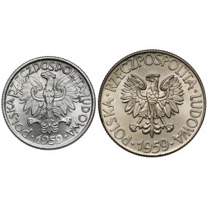 2 i 10 złotych 1959 - Jagody i Kościuszko (2szt) - rzadkie