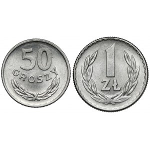 50 groszy i 1 zloty 1968 - rzadkie roczniki - (2szt)