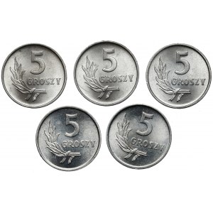 5 pennies 1958, set (5pcs)