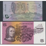 Australia, 5 Dollars 1991 & 5 Dollars 1992 - in folder (2pcs)