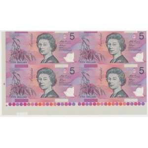 Australia, 5 Dollars 1996 - polymers - Block of 4