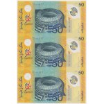 Malaysia, 50 Ringgit 1998 - polymers - Uncut Strip of 3