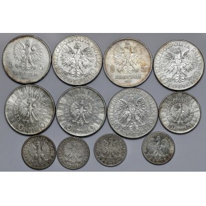II RP, Satz Münzen, einschließlich seltener Typen (12 St.)