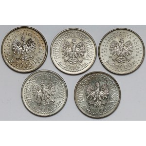 20,000 PLN 1993-1994, set (5pcs)