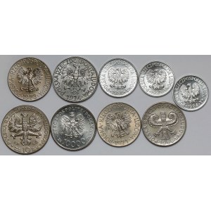PRL, zestaw monet - w tym mała kolumna, zestaw (9szt)