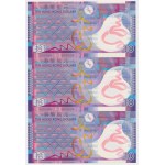 Hong Kong, 10 Dollars 2007 - polymers - Uncut Strip of 3