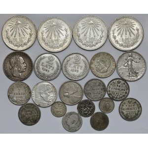 World, silver coins MIX, lot (22pcs)